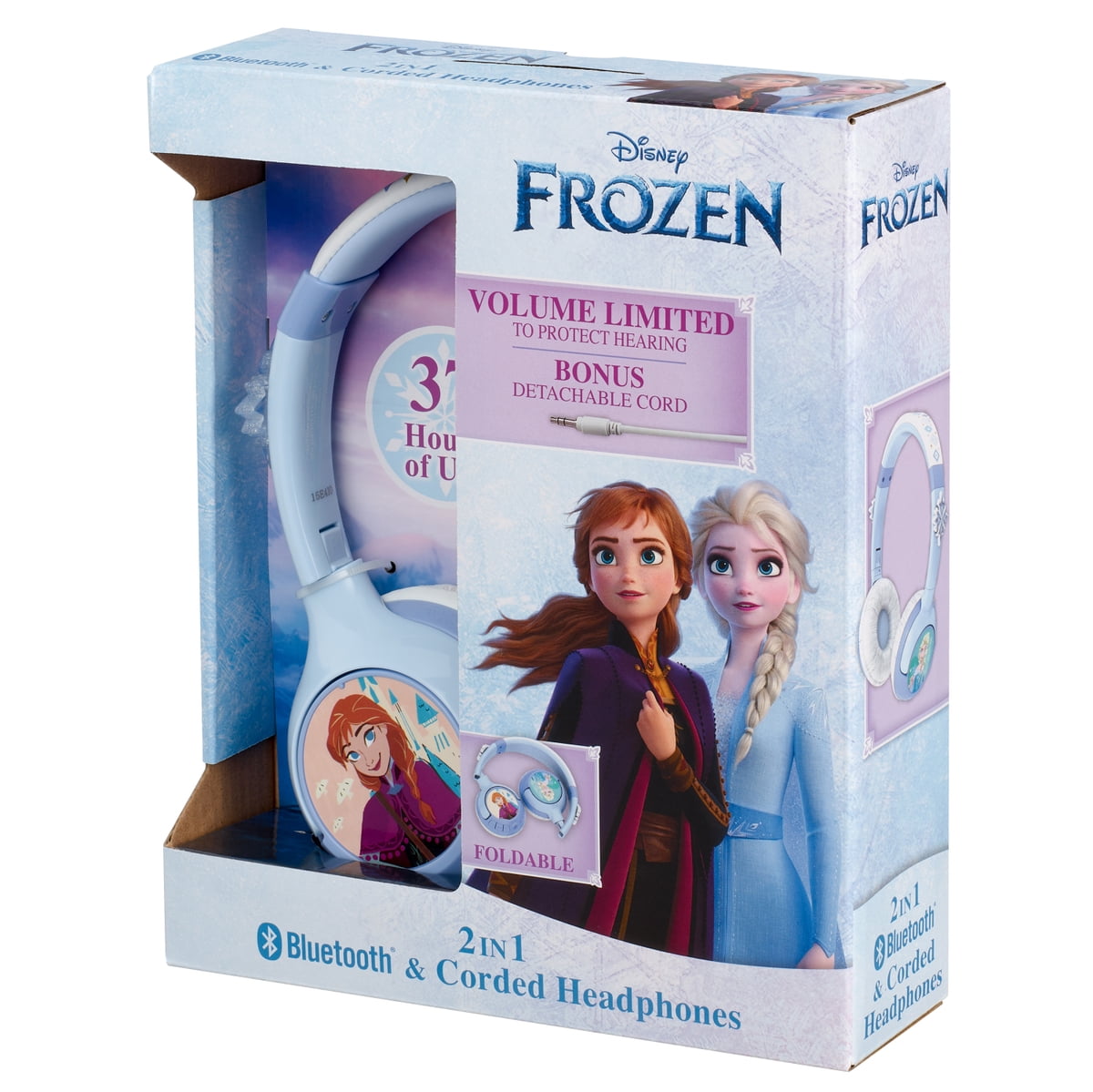 Ekids, Disney, Frozen, Bluetooth Headphones for Kids with Cord, Children Ages 6 and up, Over-Ear Headphones