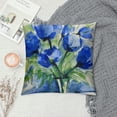 thumbnail image 2 of Nawypu  Blue Tropical Tulip Throw Pillow Covers,Nature Tulip Decorative Pillow Covers Digital Printing Blended Fabric for Couch Sofa Bed Invisible Zipper, 2 of 5