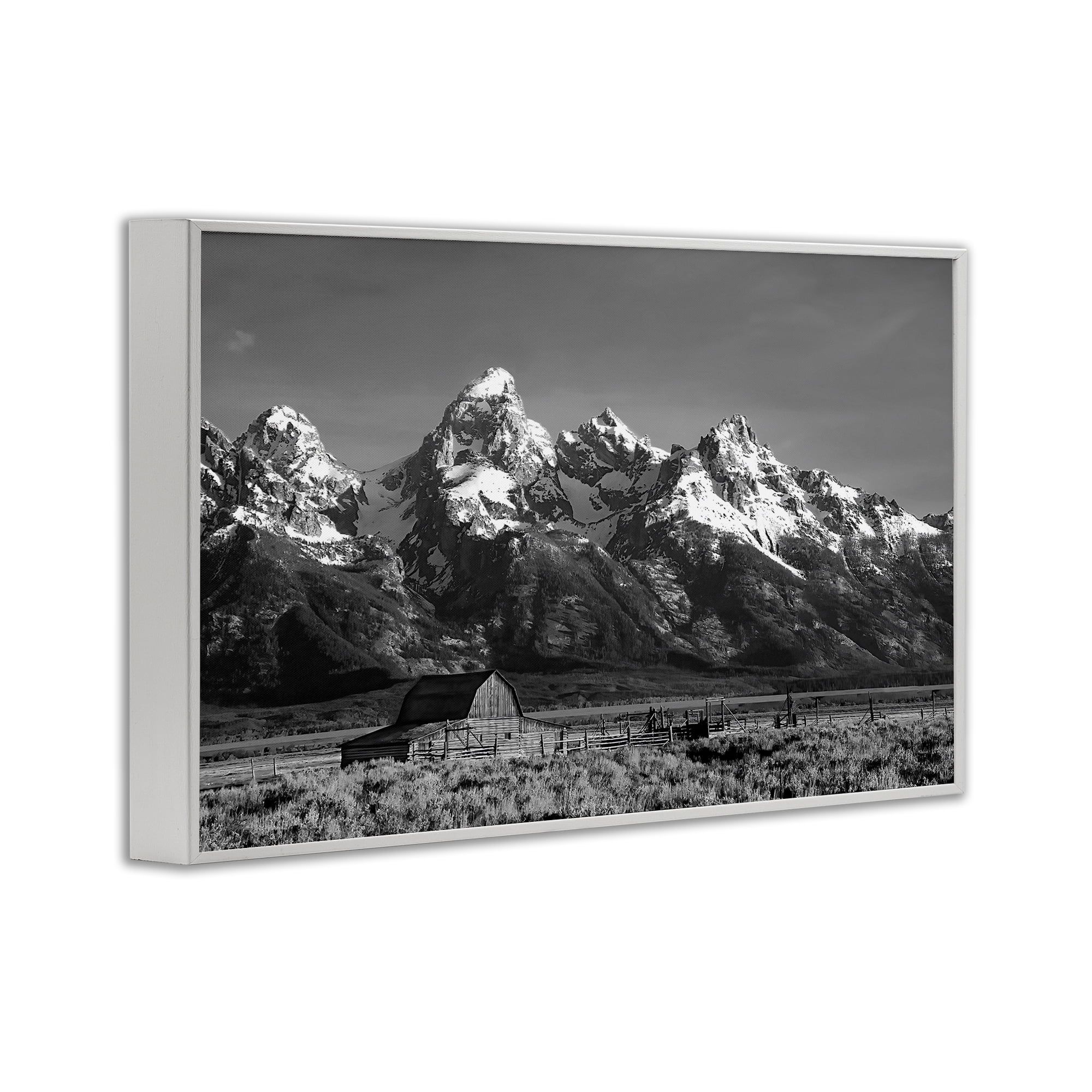Stupell Industries John Moulton Barn Landscape White Framed Giclee Art, design by Steve Toole