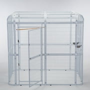 Walnest Extra Large White Bird Outdoor Iron Aviary Doves Cage,Heavy Duty Parrot cage Walk in Aviary Flight Pet Offer(86.40 x 63.60 x 81.60 Inches)