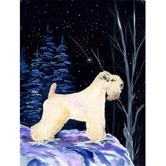 Starry Night Wheaten Terrier Soft Coated Flag - Garden Size, 11 x 15 in.