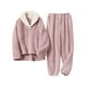 thumbnail image 1 of Conjunto de pijama Gihuo para mujer, de forro polar, color rosa esponjoso, 1 of 8