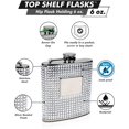 thumbnail image 3 of Hip Flask Holding 6 oz - Silver Beaded Finish, Stainless Steel, Screw-On Cap, Expertly Welded, Leakproof, Rustproof, Front Engravable for Personalized Gift, 3 of 4