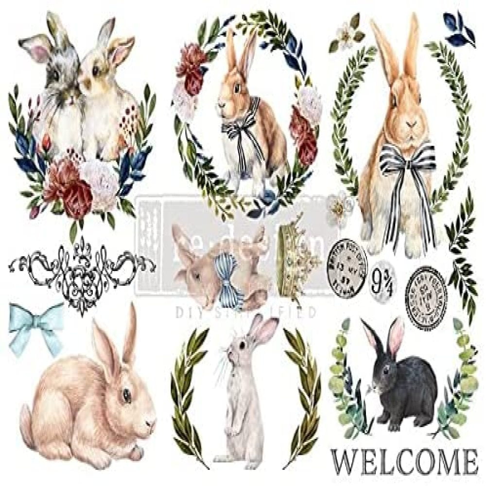 6 X 12 3 sheets Redesign Decor Small Transfer COTTONTAIL