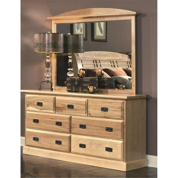 A-America Amish Highlands 7 Drawer Dresser in Natural