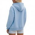 thumbnail image 4 of HAPIMO Women's Cardigan Hoodies Loose Long Sleeve Zip Up Hooded Sweatshirts Casual Solid Pocket Workout Sweatshirts Fall Winter Trendy Clothes Light Blue L, 4 of 8