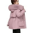 thumbnail image 6 of Breezora Women Winter Puffer Coat Thicken Lined Down Parka Outerwear for Cold Weather Comfort and Fashionable Style with Lightweight Warmth M Size Pink, 6 of 9