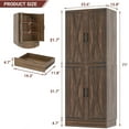 thumbnail image 3 of iSunirm 71" Tall Kitchen Pantry Storage Cabinet with Drawer, 4 Doors and 4 Adjustable Shelves, Freestanding Wood Farmhouse Pantry Cabinet for Kitchen, Dining Room, Pantry, 3 of 8