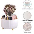 thumbnail image 3 of Soporte para brochas de maquillaje de gran capacidad, organizador de maquillaje giratorio de 360°, taza para brochas de maquillaje con 5 ranuras, para decoración de tocador, encimeras de baño,, 3 of 8
