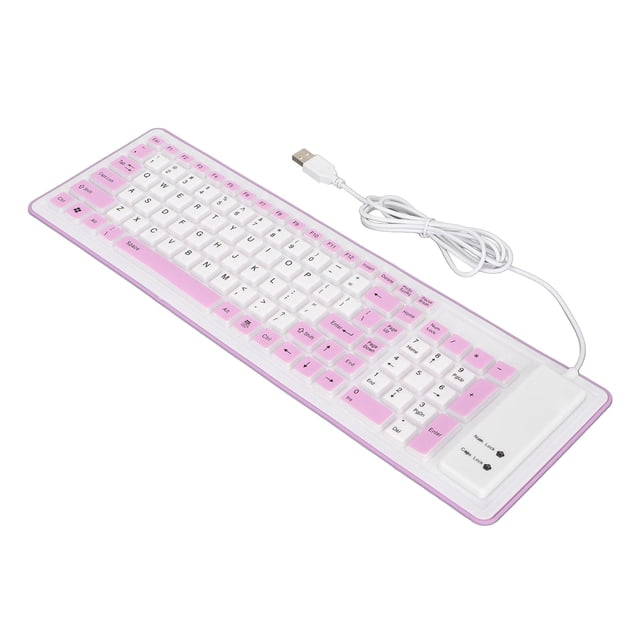 Roll Up Keyboard, Foldable Silicone 103 Keys USB Wired Computer Keyboard Waterproof Dustproof Silent for PC Laptop Desktop