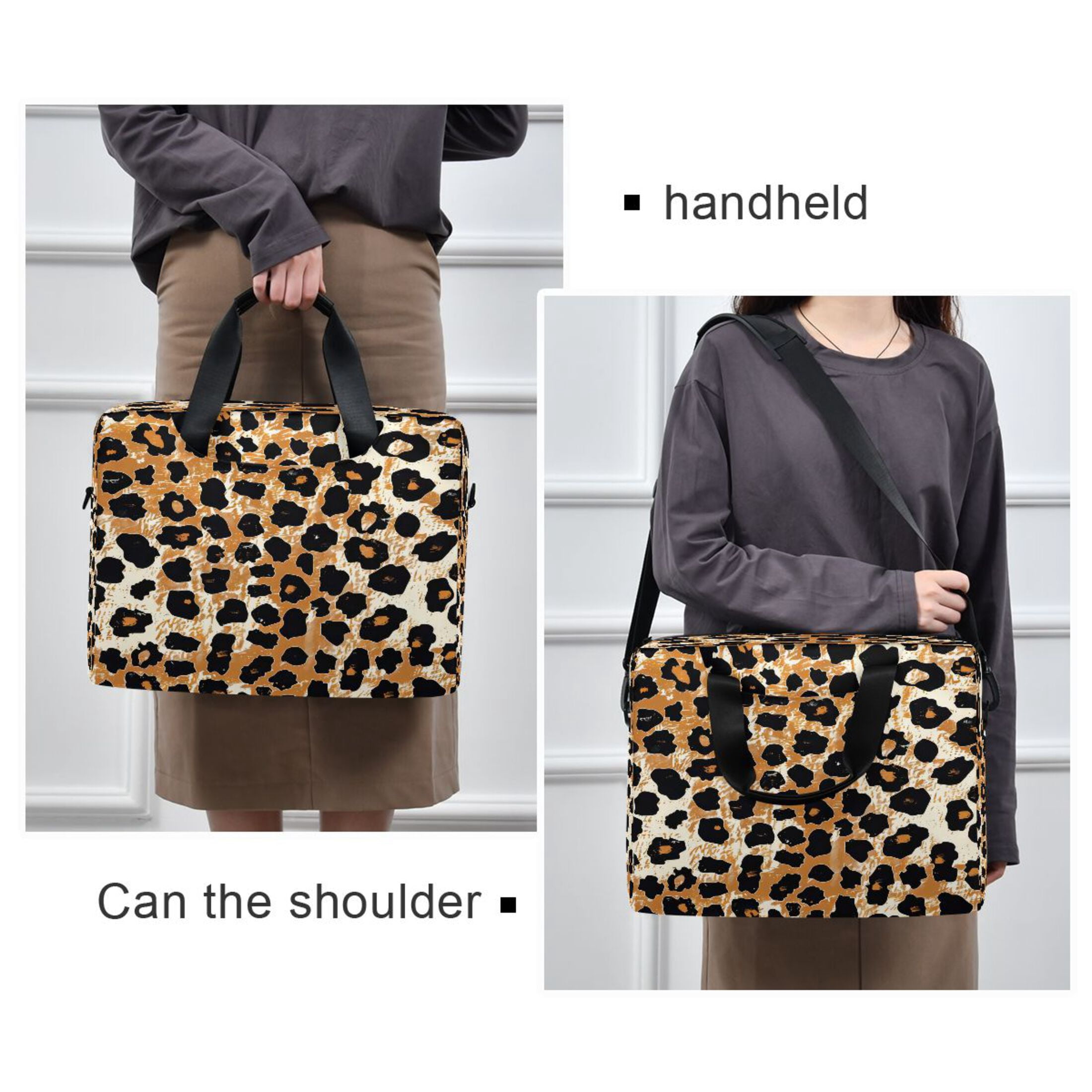 Laptop Bag Laptop Briefcase 15.7 x 3 x 11.8 Inches Laptop Bag Briefcases Laptop Storage Travel Laptop Bag Work Laptop Bag Leopard Print