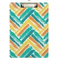 thumbnail image 1 of FMSHPON Painted Chevron Pattern Clipboard Hardboard Wood Nursing Clip Board and Pull for Standard A4 Letter 13x9 inches, 1 of 5