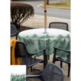 thumbnail image 6 of Square Outdoor Tablecloth with Umbrella Hole Country Mist Forest Outside Table Cloth Waterproof Patio Table Cover Simple Watercolor Trees Landscape Zipper Tablecloths for Picnic Camping 60x60 Inch, 6 of 8
