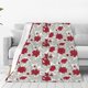 thumbnail image 1 of Balery Leaves And Anemone Flowers In Red Grey Manta de Felpa Suave y Acogedora – Cobija de Franela Aterciopelada para Cama, Lavable y Cálida para Sofá, Mascotas, Transpirable-80"x60", 1 of 7
