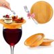 thumbnail image 1 of 2Pack Wine Glass Charcuterie Topper Wine Glass Topper Coaster Wood, 1 of 5