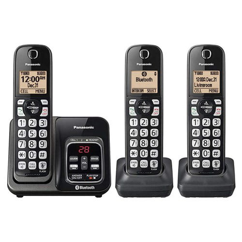 Refurbished Panasonic KX-TG833SK 3 Handset Cordless Phone w/ Link2Cell & Talking Caller ID