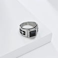 thumbnail image 2 of PAMTIER Men's Stainless Steel Personalized Vintage Cross Prayer Lucky Gemtone Ring Silver Size 13, 2 of 6
