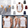 thumbnail image 2 of DYTTDG Men's Crew Neck Mesh Tank Top, Sleeveless Breathable Moisture Wicking Shirt, Athletic Solid Color Base Layer(L-5XL), 2 of 8