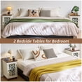 thumbnail image 6 of Farmhouse Nightstand with Charging Station Set of 2, Rustic Bedside Table with Glass Door for Bedroom, Vintage End Table with Storage Cabinet for Living Room, Side Table, White, 6 of 8