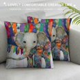 Autua Elephant Colorful Scarf Whimsical Graphic Decorative Throw Pillow