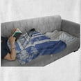 thumbnail image 6 of Futuristic Soft Flannel Fleece Blanket, Sky Clouds Picture on Walls of Doorless Entrances Futuristic Architecture Photo, Cozy Plush for Indoor and Outdoor Use, 50" x 70", Blue White, by Ambesonne, 6 of 6