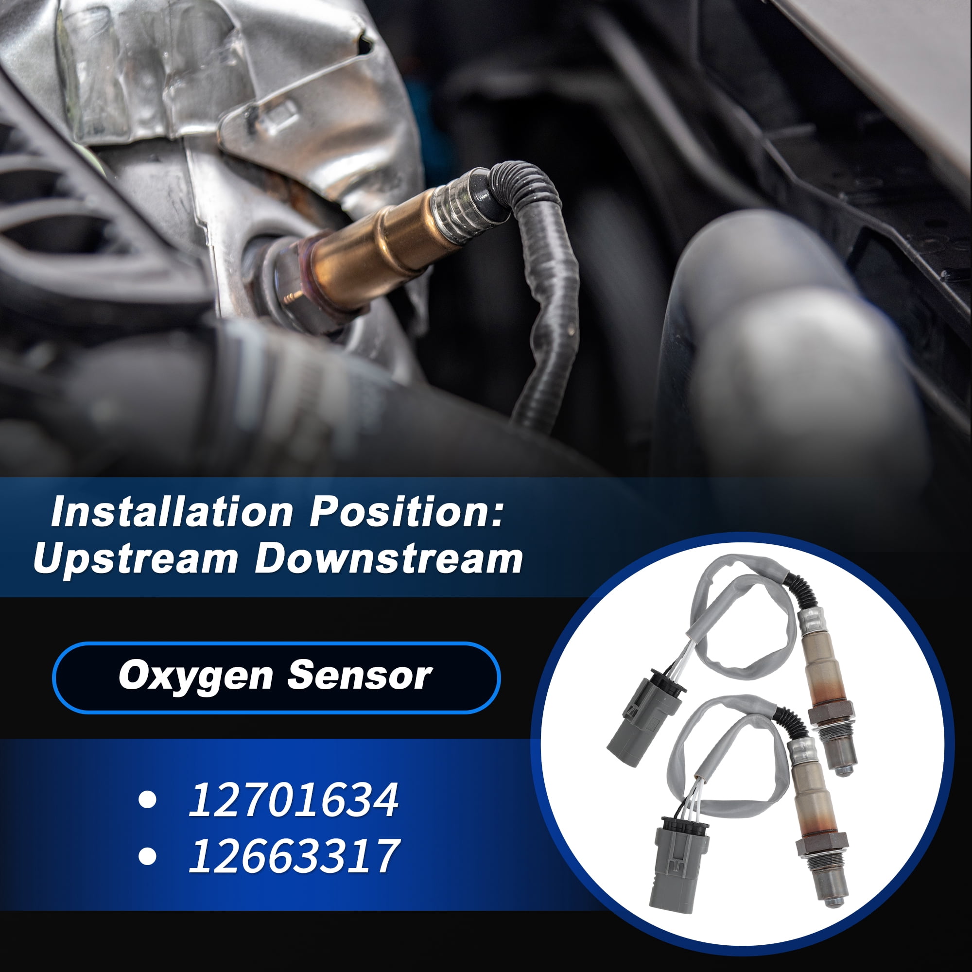 Unique Bargains 2Pcs 2Pcs Oxygen Sensor for Chevy Cruze Spark Trax 1.4L Volt Malibu