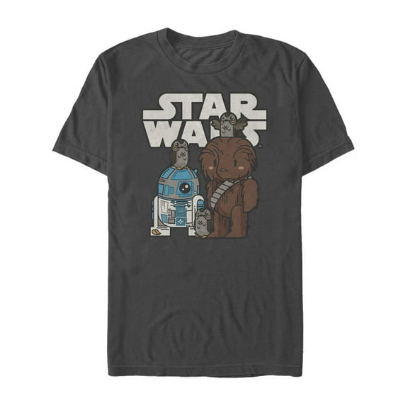 Men's Star Wars The Last Jedi Cartoon Porg Party Graphic Tee Charcoal X Large