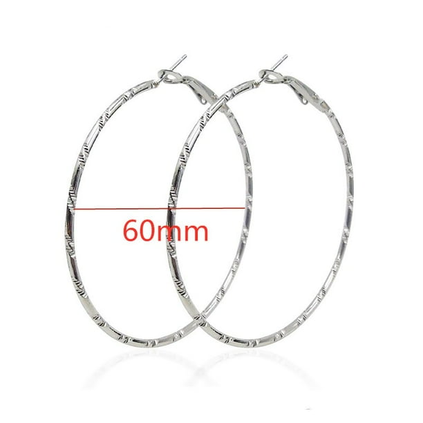Pendientes de aro grandes y lisos para mujer, aretes redondos simples, joyería de boda, regalo genial, 40-80mm