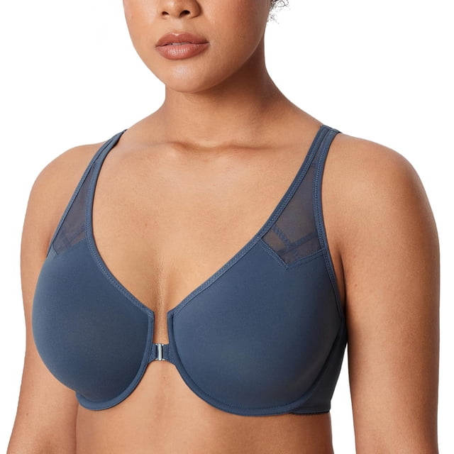 Sostén DELMIRA con cierre frontal y espalda racerback talla grande 42D