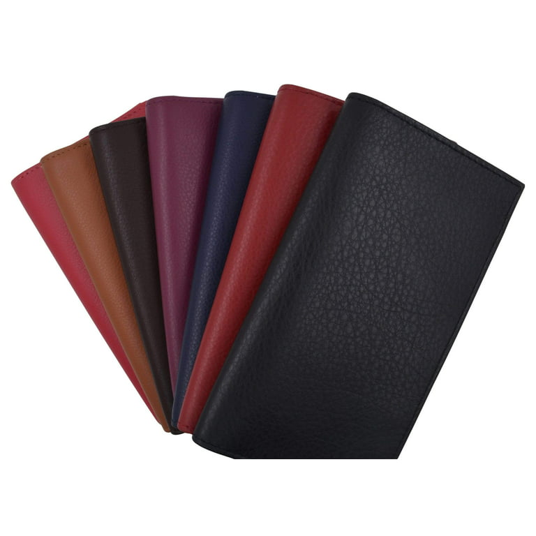 color leather checkbook case — MUSEUM OUTLETS