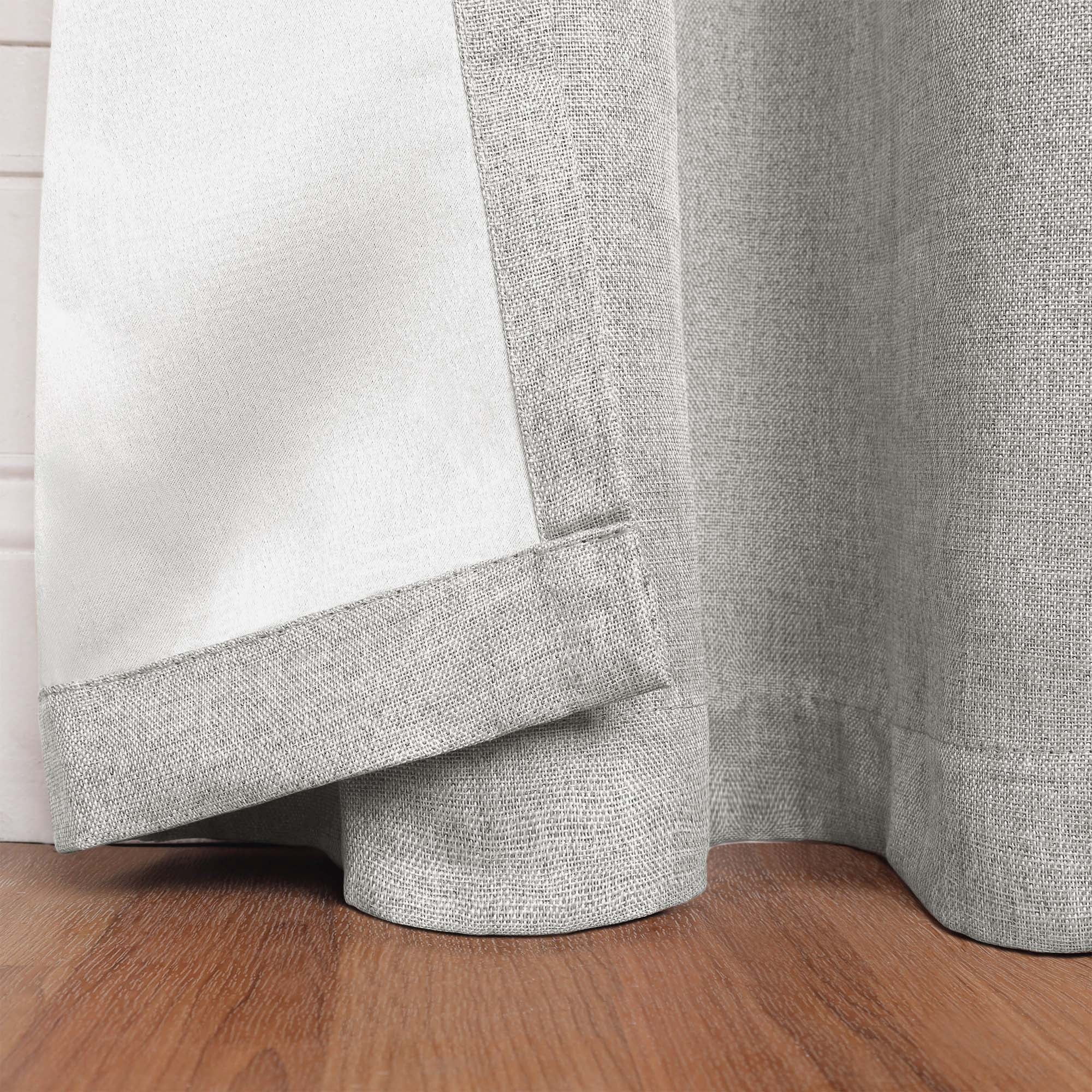 Superior Linen Blackout Curtains Set of 2, Grommet Header Curtain Panel Pair, Marshmellow, 52"W x 96"L