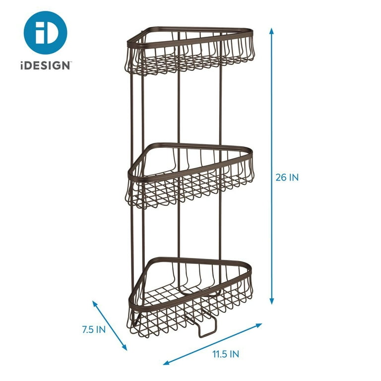 iDesign 3-Tier Corner Standing Shower Caddy, Bronze - Walmart.com