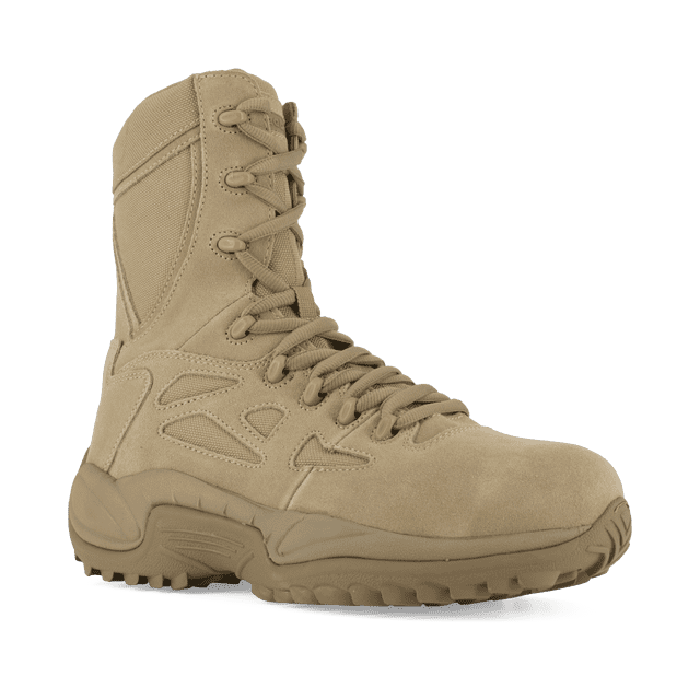 Reebok Work Women's 8" Rapid Response Composite Toe Stealth Boot with Side Zipper Desert Tan - RB894