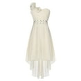 thumbnail image 4 of Alvivi Kids Flower Girls One-Shoulder Bridesmaid Dress Evening Formal Party Gown, 4 of 7