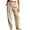 Beige, variant on Women Cotton Solid Color Jogger Pants Elastic Waist Drawstring Trousers with Pockets Casual Loose Fit Yoga Sweatpants