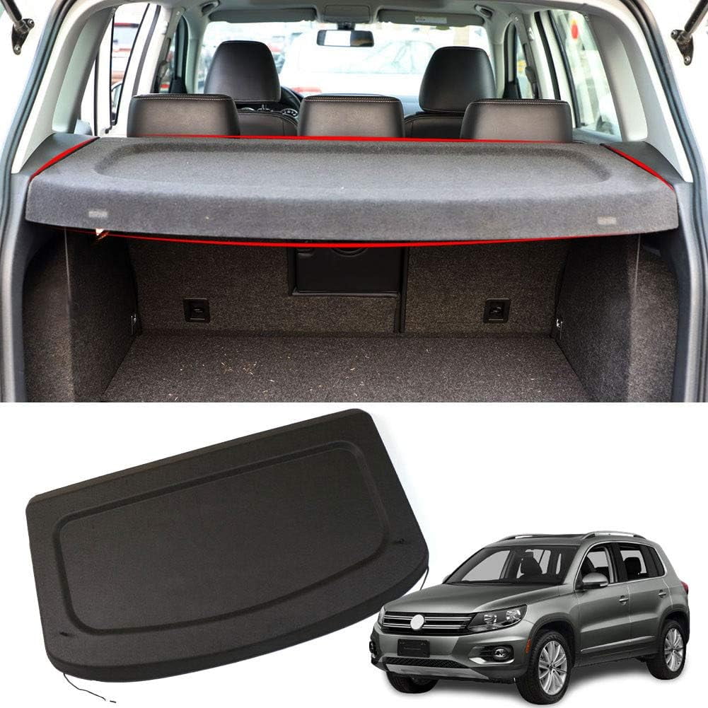 Fit 2009-2017 Volkswagen Tiguan Non-retractable Cargo Cover for 2009 2010 2011 2012 2013 2014 2015 2016 2017 Tiguan SUV Rear Trunk Luggage Privacy Shade Accessory, Black