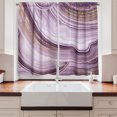 thumbnail image 2 of Ambesonne Marble Print Kitchen Curtains, Striped Look Waves, 55"x24", Pale Purple and Mustard, 2 of 3