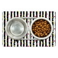 thumbnail image 1 of Abstract Pet Mat for Food and Water, Hand Drawn Vertical Monochrome Stripes Background with Colorful Dotted Pattern, Non-Slip Rubber Mat for Dogs and Cats, 18" X 12", by Ambesonne, 1 of 2