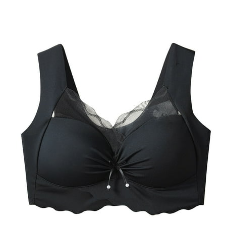 XFLWAM Sexy Bras for Women Lace Mesh Seamless Bra Push up Wireless Bralette Full Coverage Bra Breathable Everyday Bras