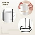 thumbnail image 3 of 4 Pcs Ceramic Coffee Mugs Set with Black Metal Stand – 10 Oz Stackable Espresso Cups with Handles, Microwave & Dishwasher Safe, Space‑Saving Modern Kitchen Decor, 3 of 5