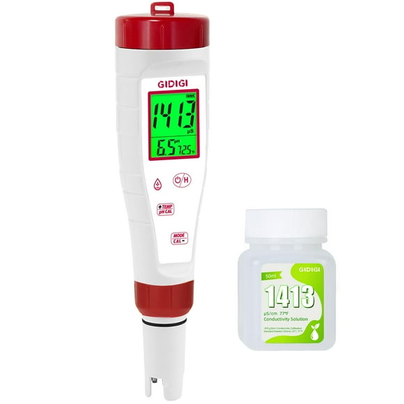 Medidor de pH GIDIGI 4 en 1 para agua hidropónica con calibración