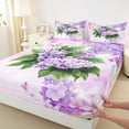 thumbnail image 3 of Homewish Purple Watercolor Flower Bed Sheets, Dreamy Farmhouse Floral King Sheets, Teens Adult Girls Women Sheet Set, Super Cozy Room Decor, 4-Piece, 3 of 7