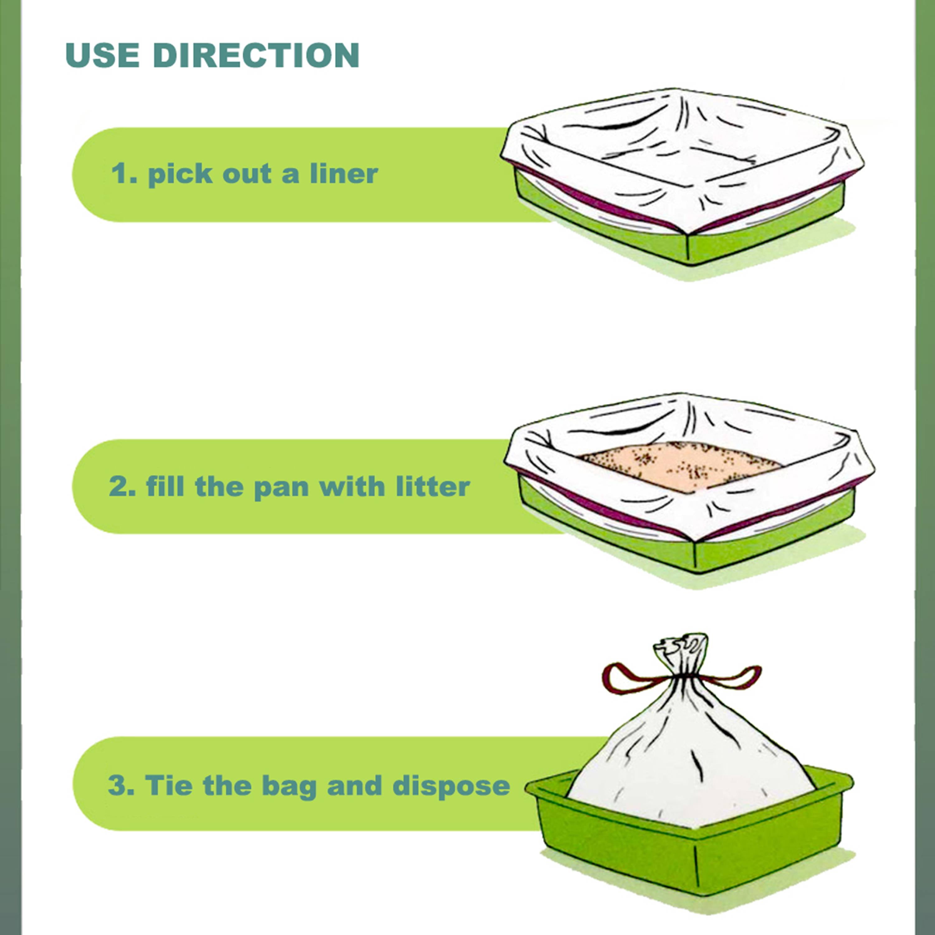 "PET N PET Cat Litter Box Liners,Drawstring Litter Liner Bag,Extra Large Size,Pan Liners 7 Counts"