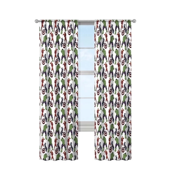 Avengers Room Window Panels (42" x 63") for Kids, Set of 2