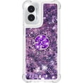 thumbnail image 2 of Compatible with Motorola Moto G Play 4G 2024 Case Liquid Moto G Play 4G 2024 Case Glitter Cute Clear with Kickstand Diamond Ring Shockproof Case for Moto G Play 4G 2024 Purple YBR, 2 of 14