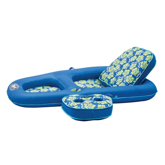 Aqua Campania Ultimate 2-en-1 Bouée de Piscine Lounge – Très Grande – Bouée Gonflable pour Adultes avec Dossier Réglable &