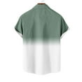 thumbnail image 6 of ZCFZJW Mens Fashion Ombre T-Shirts Casual Button Down Beach Hawaiian Shirts Tie Dye Gradient Print Summer Vacation Tees Shirt Tops with Pockets Army Green L, 6 of 6