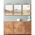 thumbnail image 5 of SHENIFY Landscape Mountain Range Wall Art Set Watercolor Ink Wash Nature Scenry Sunrise Flying Bird Farmhouse Rustic Modern Art Decorative for Living Room Bedroom 11x14in3pcs Natural Framed, 5 of 5