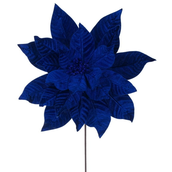21.5" Blue Poinsettia 18" Flower 2/Bag