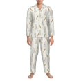 thumbnail image 3 of Balery Retro Rabbit Pijama para Hombre de Dos Piezas con Manga Larga, Conjunto de Dormir y Descanso Suave con Bolsillos-Large, 3 of 7